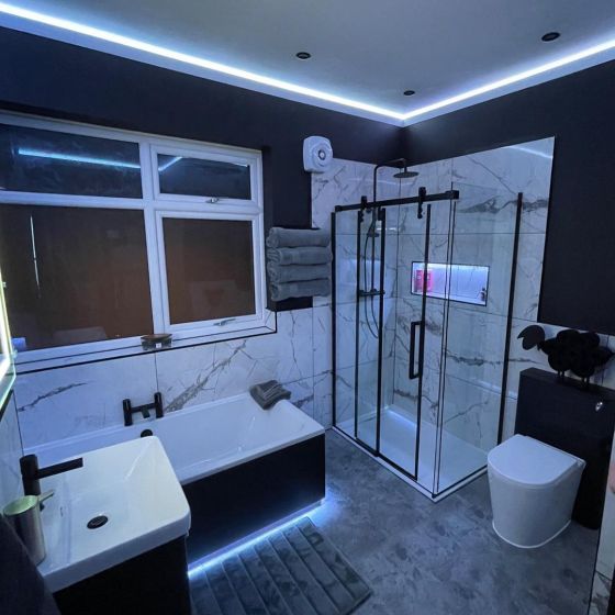 Ryland Black Sliding Shower Door