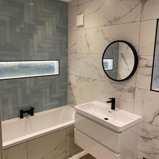 Neon 900mm Wall Hung Vanity Unit in White Gloss