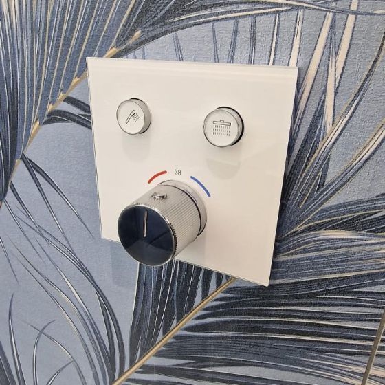 Dual Outlet Concealed Shower Valve - Glass Front