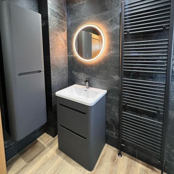 Floor Standing 600mm Vanity Unit in Matt Black