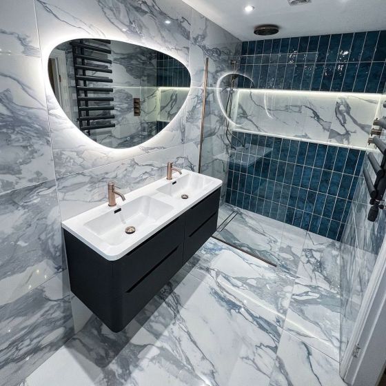 Charlie Blue Marble Polished Porcelain Tile