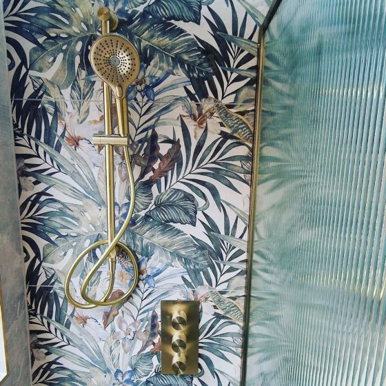Thermostatic Concealed Dual Outlet Shower Valve - Champagne Gold