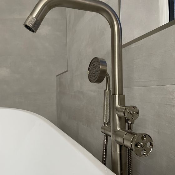 Urban Brushed Nickel Freestanding Bath Shower Mixer Tap