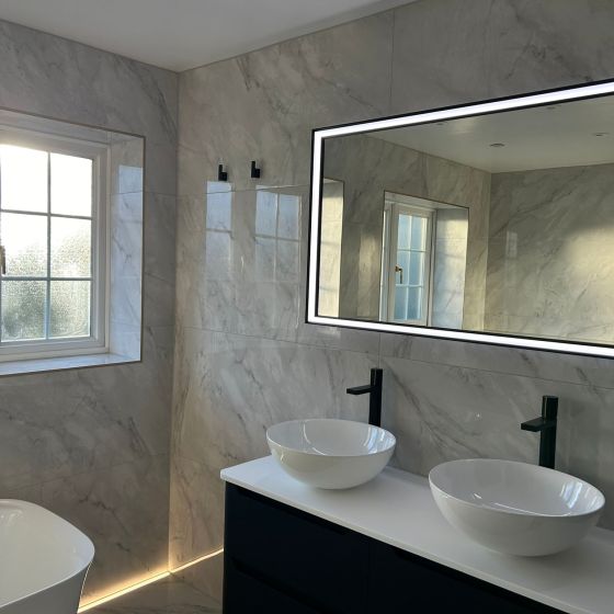 Adison Black Framed LED Backlit Mirror