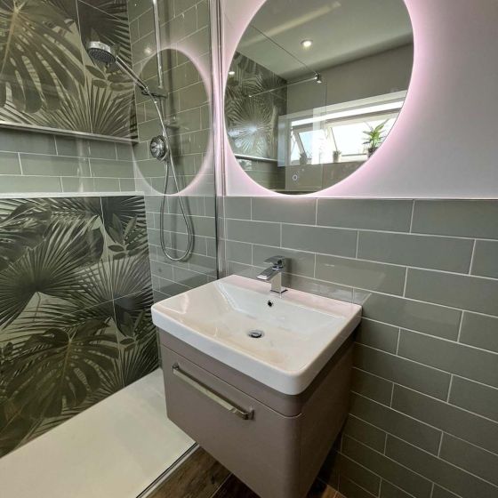 Esk 500mm Wall Mounted Vanity Unit & Basin in Stone Grey