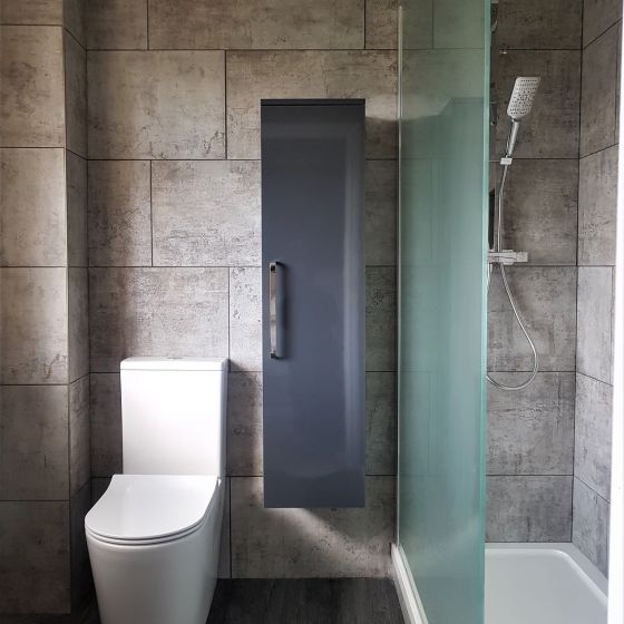 Nante Wall Mounted Tall Storage Unit in Anthracite Grey