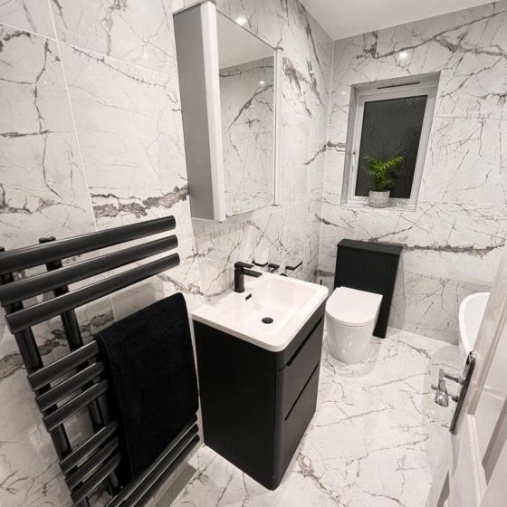 Kelto White Marble Gloss Porcelain Tile - 600x1200mm