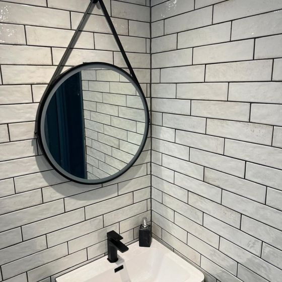 Bergamo White Porcelain Brick Tile - 75x300mm