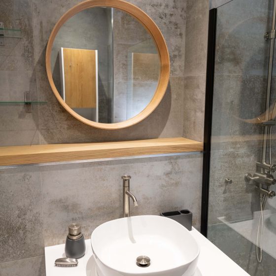 Devlin White & Oak Wall Mounted Vanity Unit