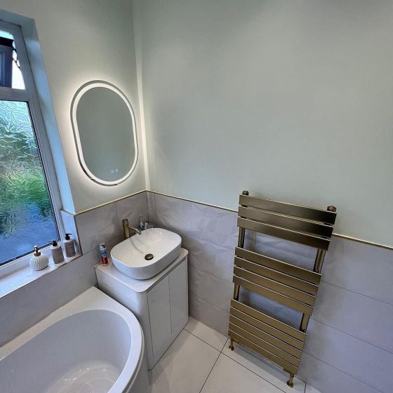 Rosa Brushed Gold Heated Towel Rail