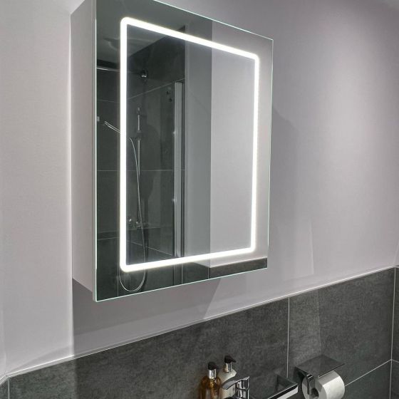 Manor Single Door LED Mirrored Wall Cabinet