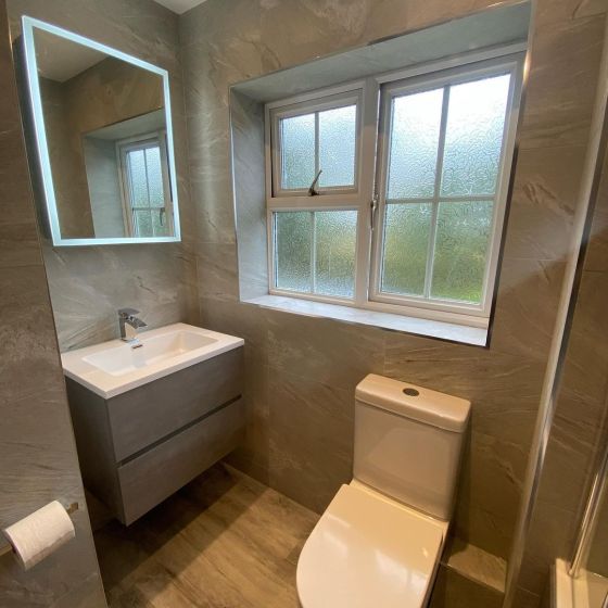 Galyn Wall Mounted Vanity Unit in Concrete