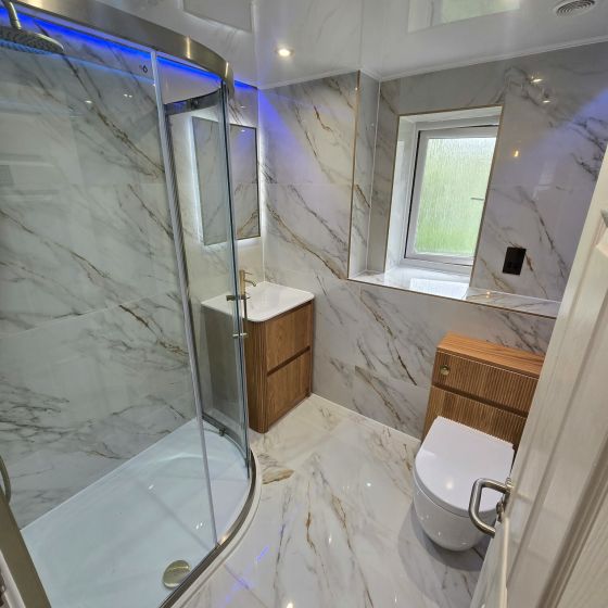 Fabio Brushed Gold Sliding Shower Door Quadrant