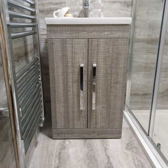 Nante Floorstanding Vanity Unit in Grey Ash