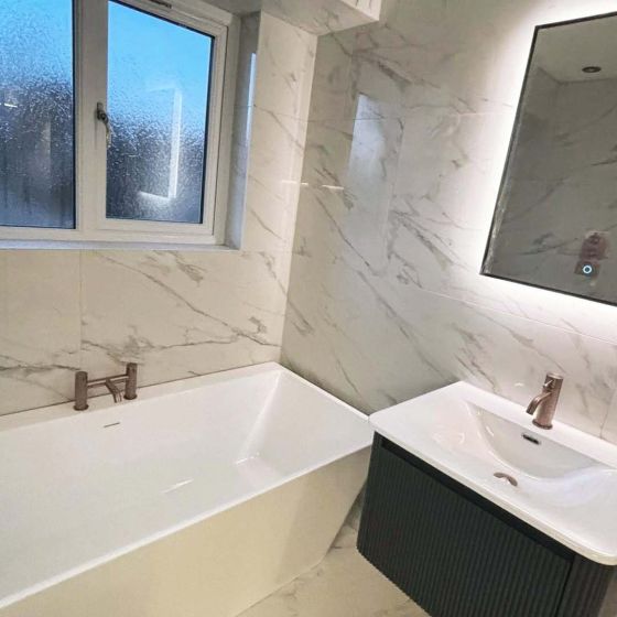 Stockholm White Marble Effect Tile