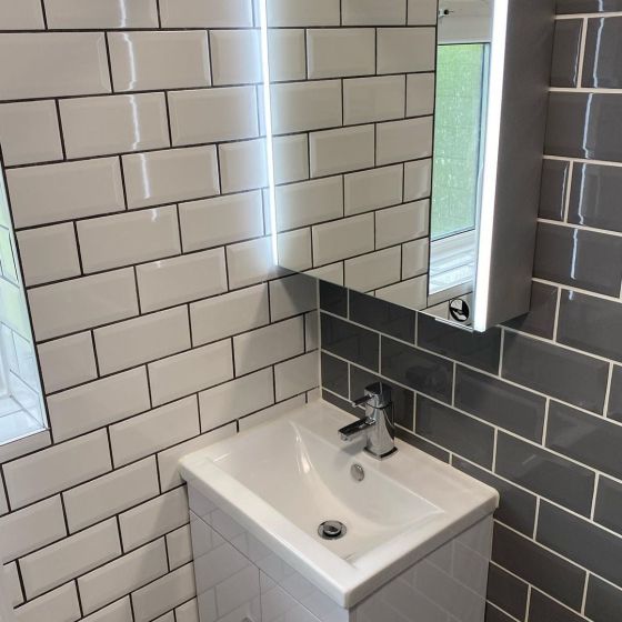 Lemer 550mm LED Single Door Mirrored Cabinet