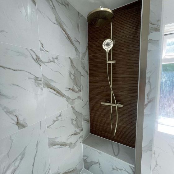 Moray Champagne Gold Thermostatic Shower Pack