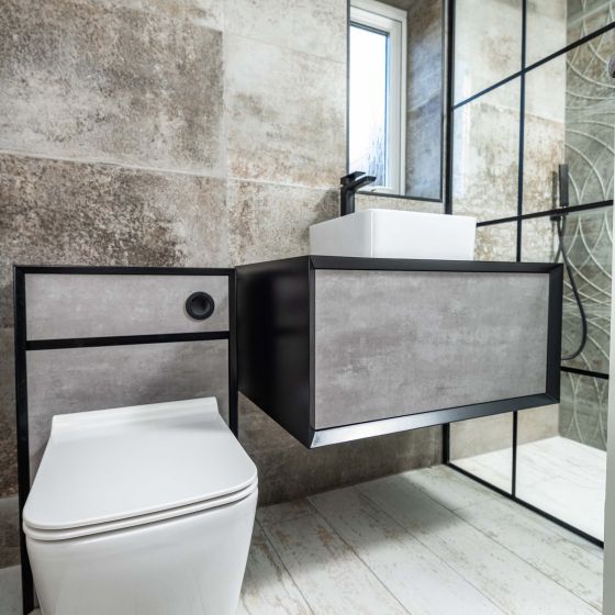 Devlin Black & Concrete WC Unit