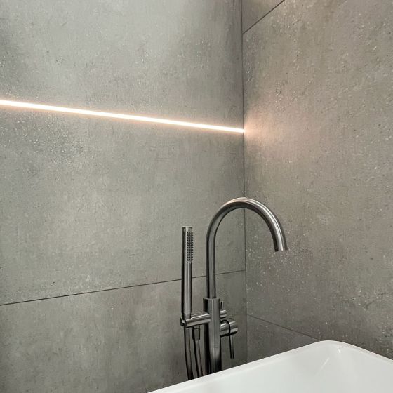 Moray Gun Metal Floor Standing Bath Tap
