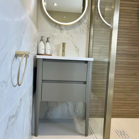 Stonehouse 600mm Vanity Unit with Integrated Basin in French Grey