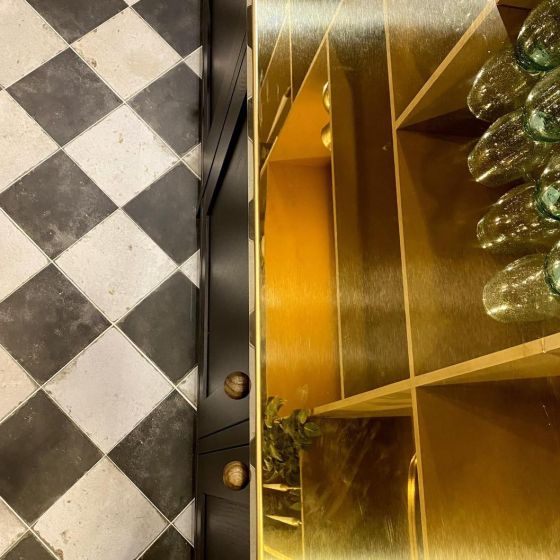 Fired Black And White Ceramic Tile