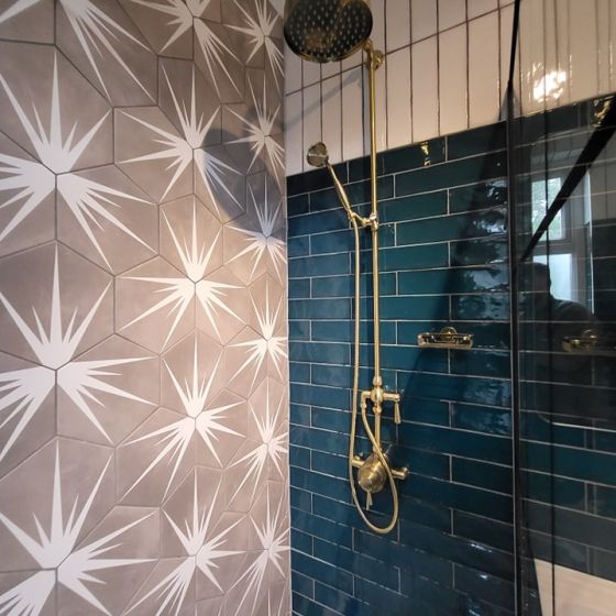 Lotus Hex Matt Grey Hexagon Porcelain Tile