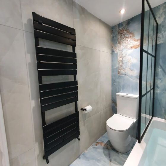 Rosa Matt Black Heated Towel Rail
