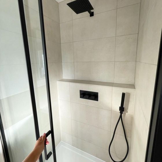 Zena Black Shower Head & Concealed Valve