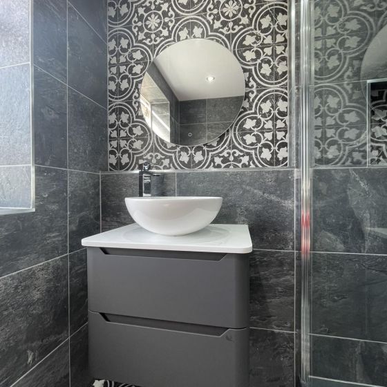 Artisan Glazed Anthracite Porcelain Matt Tile 400mm x 600mm