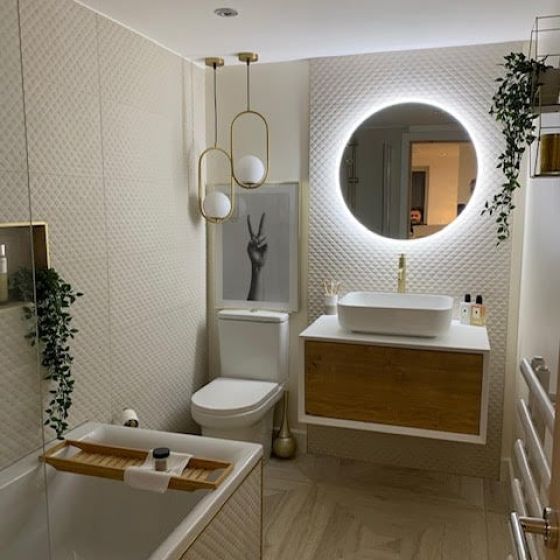 Devlin Oak & White Vanity Unit