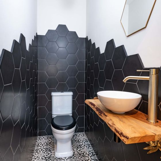 Sayle Matt Black Hexagon Tile