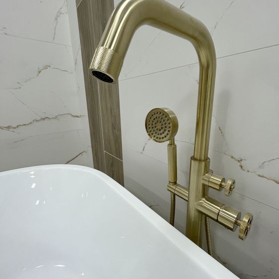 Urban Brushed Gold Freestanding Bath Shower Mixer Tap