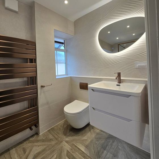 Ellis Matt White Wall Hung Vanity Unit with White Basin