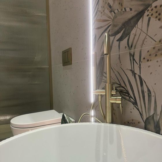 Champagne Gold Freestanding Bath Tap