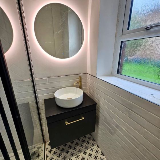 Potton White Pattern Ceramic Tile 450x450mm