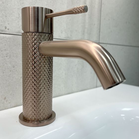 Moray Satin Bronze Knurled Basin Tap