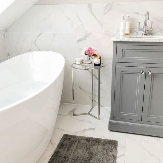 Richmond Light Grey Square Vanity Unit