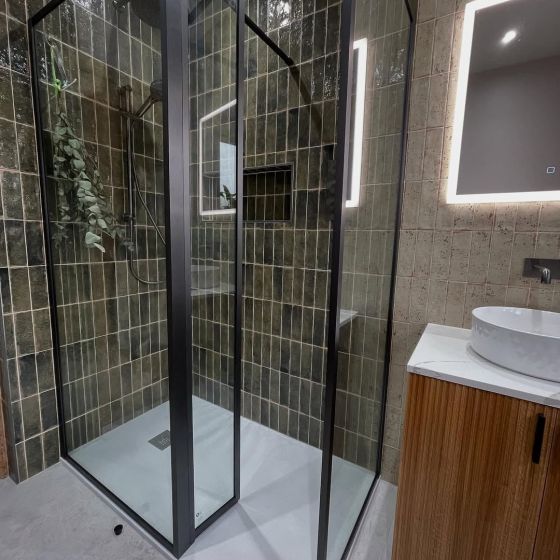 Monza Oliva Green Glossy Porcelain Brick Tile
