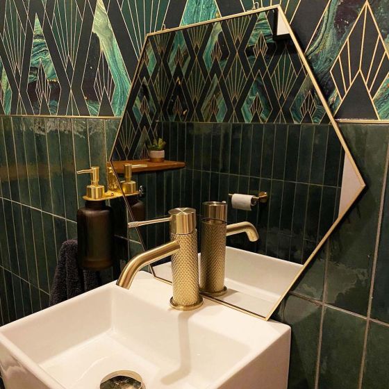 Moray Champagne Gold Textured Basin Tap
