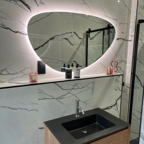 Pebble Backlit LED Mirror - 800x550mm