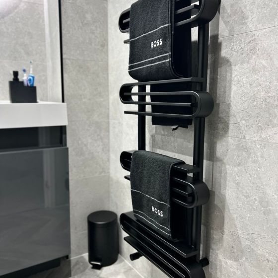 Anthracite Heated Towel Rail - 1100x500mm
