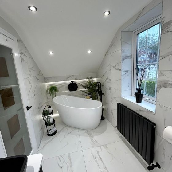 La Bella Marble Semi-Polished Porcelain Tile - White