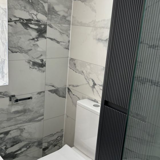 Charlie White Marble Gloss Porcelain Tile - 300x600mm