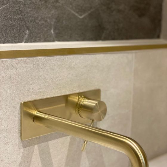 Moray Champagne Gold Wall Mounted Bath Tap