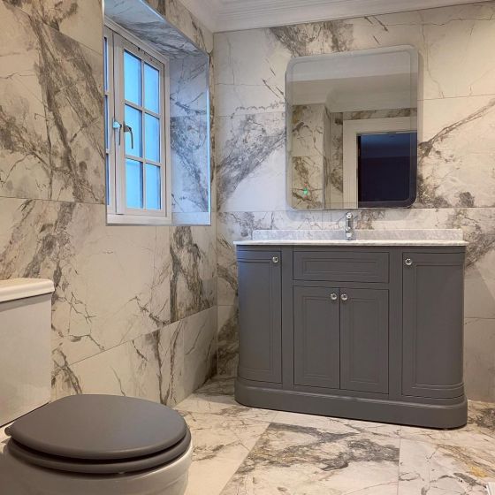 Richmond Light Grey Curved Vanity Unit