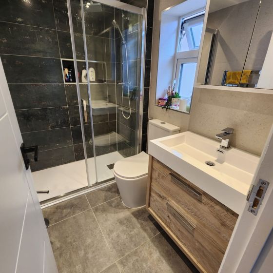 Winslow Wall Mounted Vanity Unit - Light Sawn Oak Effect