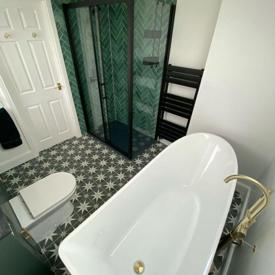 Fabio Black Sliding Shower Door