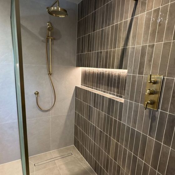 Downton Brushed Gold Concealed Valve Shower Pack