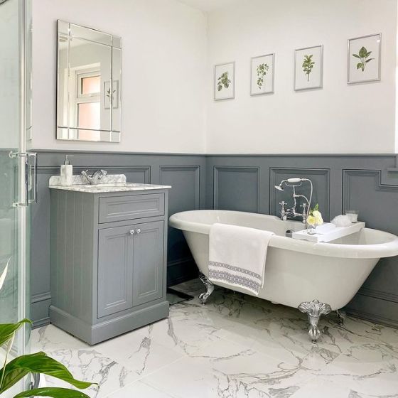 Richmond Square Vanity Unit in Light Grey