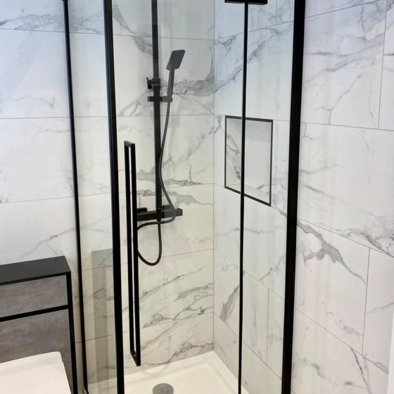 Taylor Black Hinged Shower Door